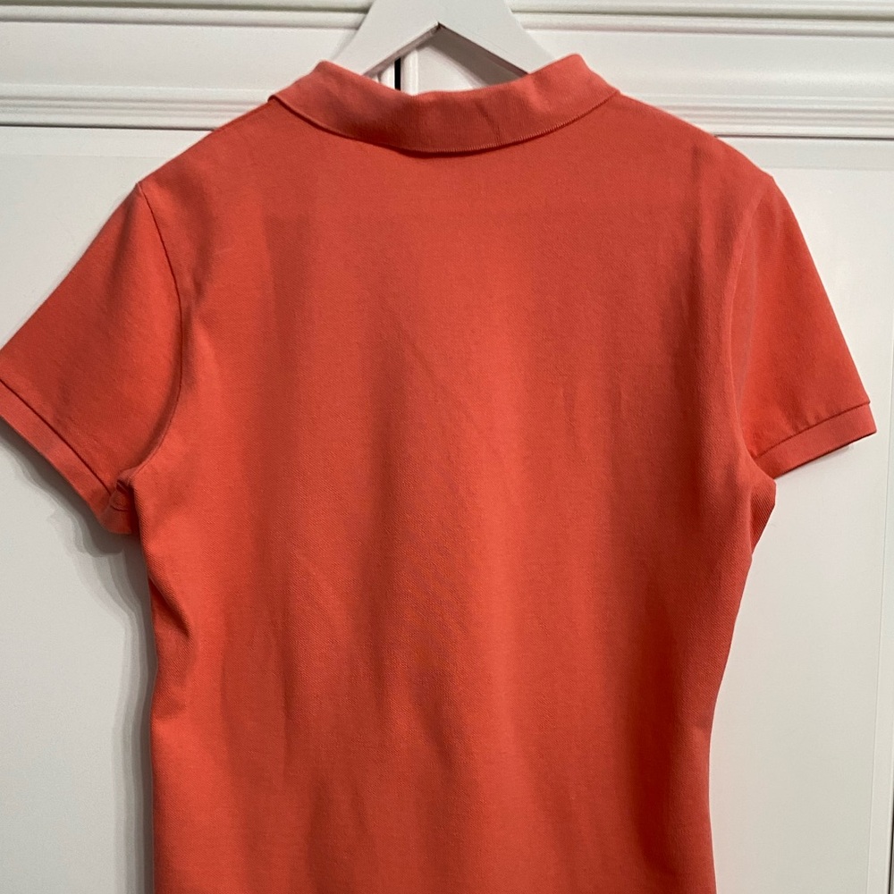 Lands’ End Women’s Size Medium 10-12 Orange Short Sleeve Polo Shirt Top Golf - Picture 6 of 9